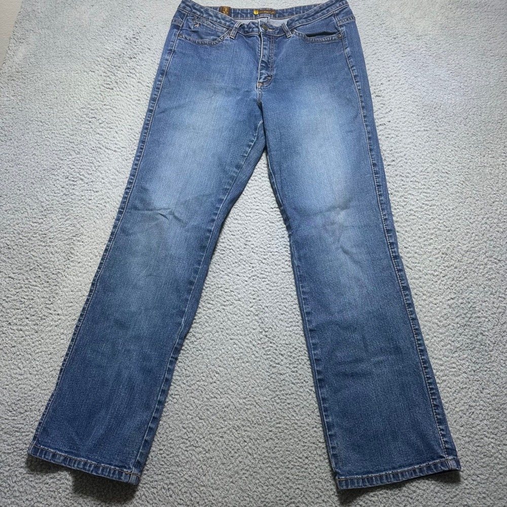 Aura Wrangler Jeans Womens 12R Y2K Western Bootcut Flare Blue Denim Cowgirl
